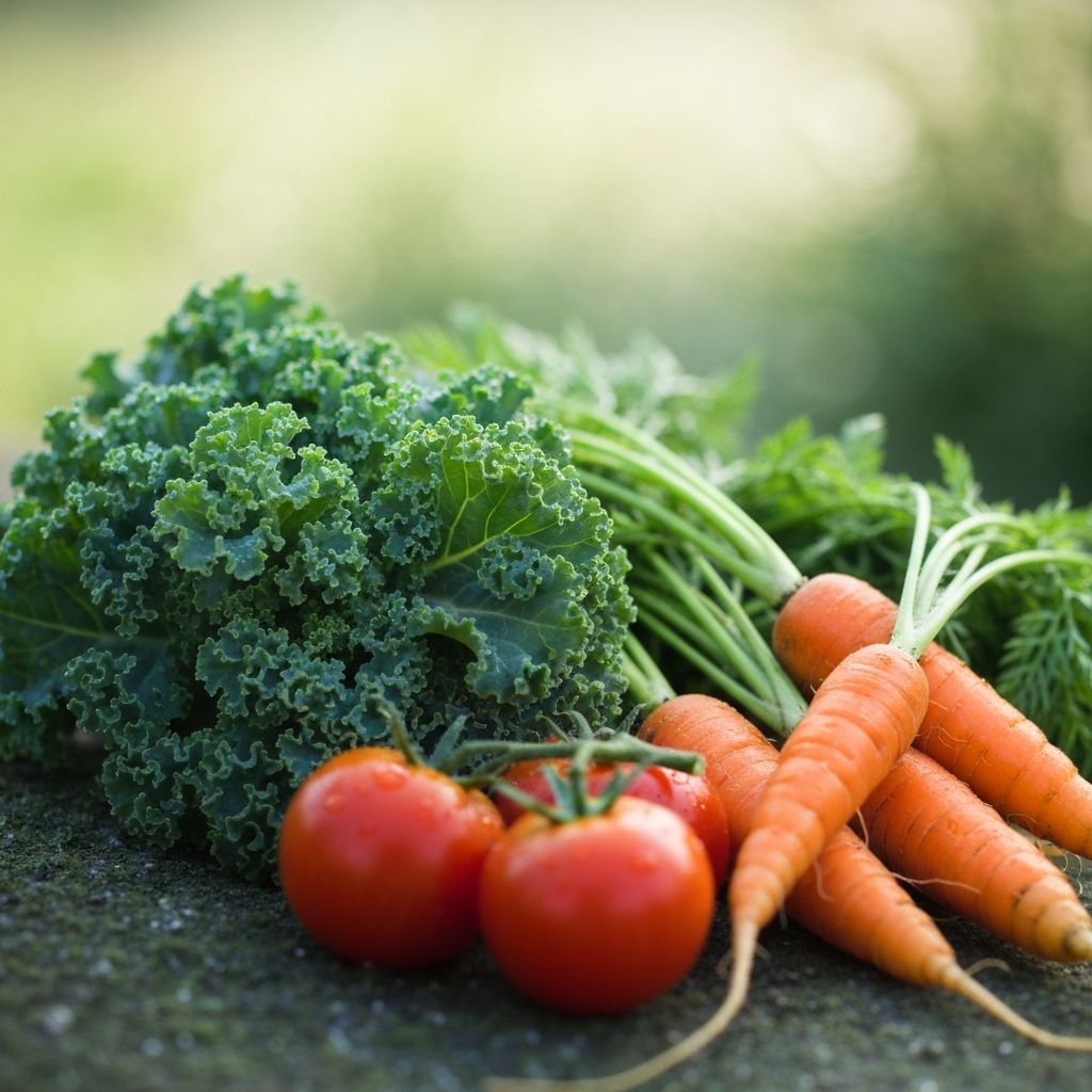 Fresh organic vegetables detail shot